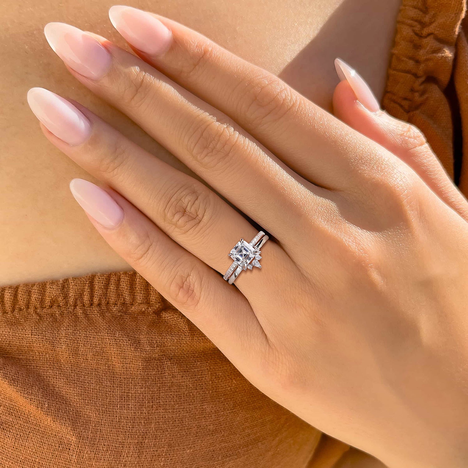 stackable ring, cheap wedding ring sets, fake bridal set rings, silver ring