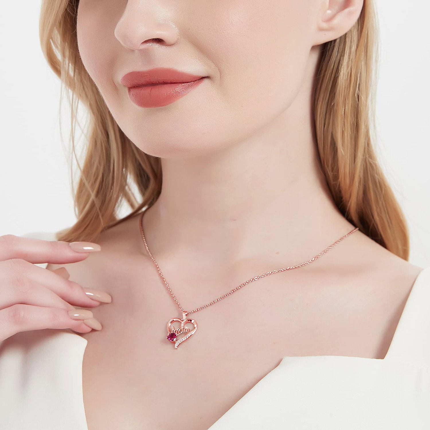 mom necklace, heart necklace, station necklace, layered necklace, cz necklace, dainty necklace, sterling silver necklaces, cz stones