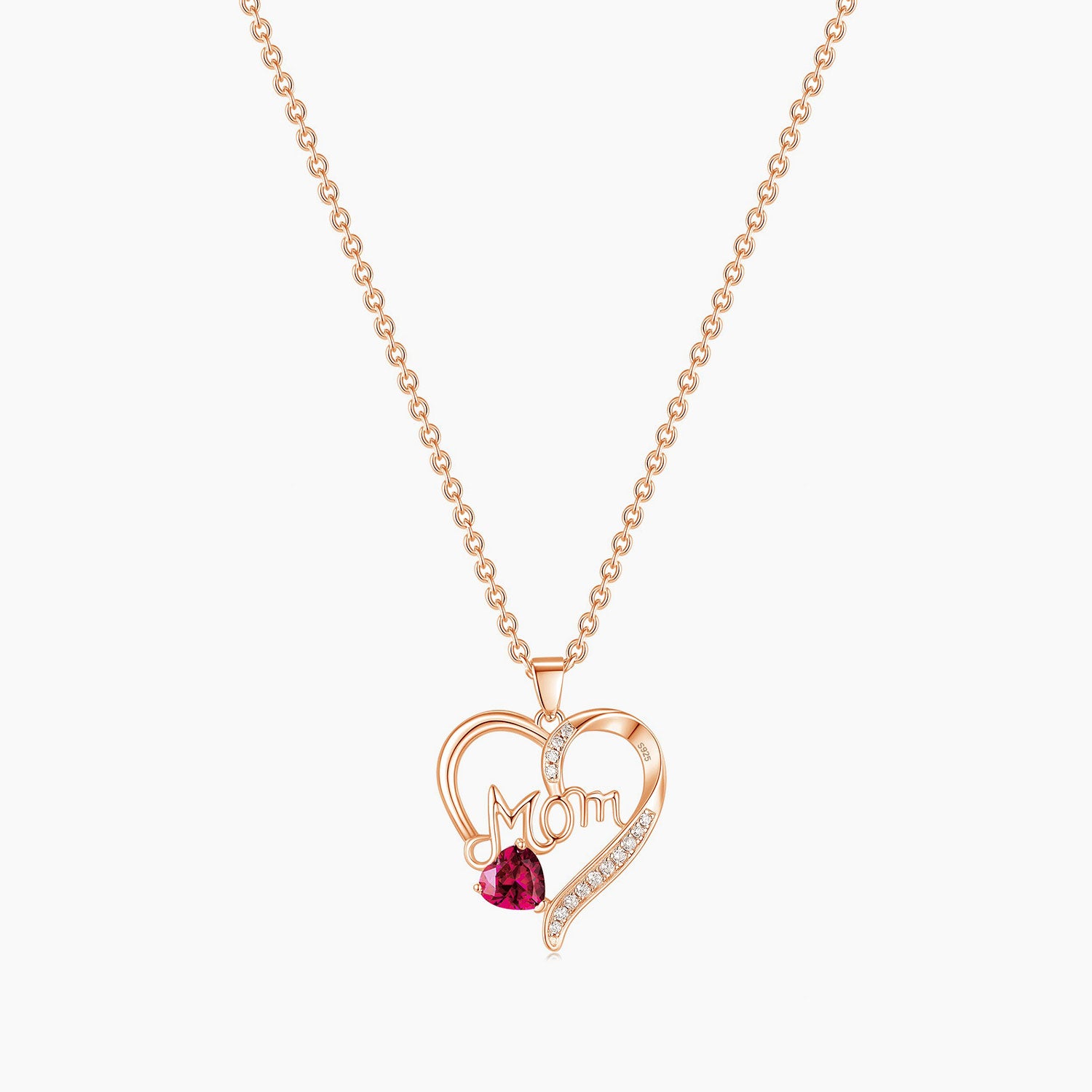 mom necklace, heart necklace, station necklace, layered necklace, cz necklace, dainty necklace, sterling silver necklaces, cz stones, rose gold necklace