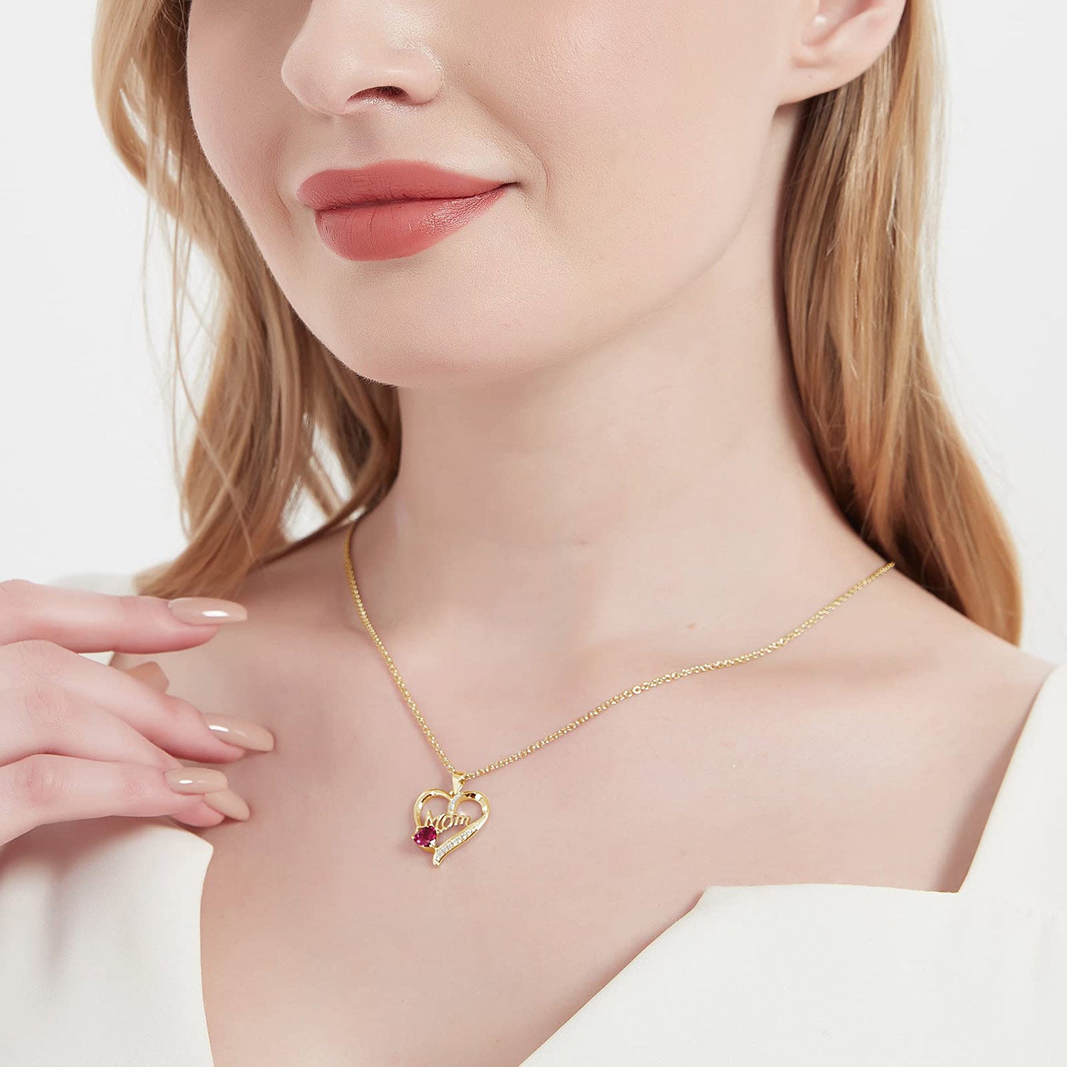mom necklace, heart necklace, station necklace, layered necklace, cz necklace, dainty necklace, sterling silver necklaces, cz stones, gold necklace