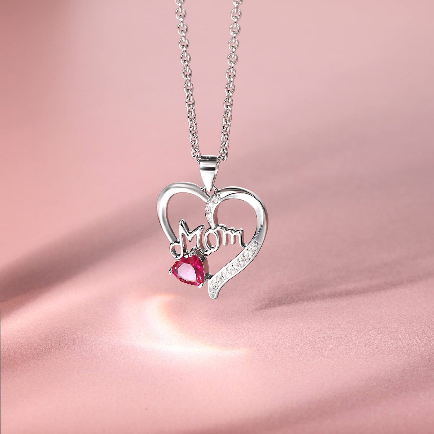 mom necklace, heart necklace, station necklace, layered necklace, cz necklace, dainty necklace, sterling silver necklaces, cz stones