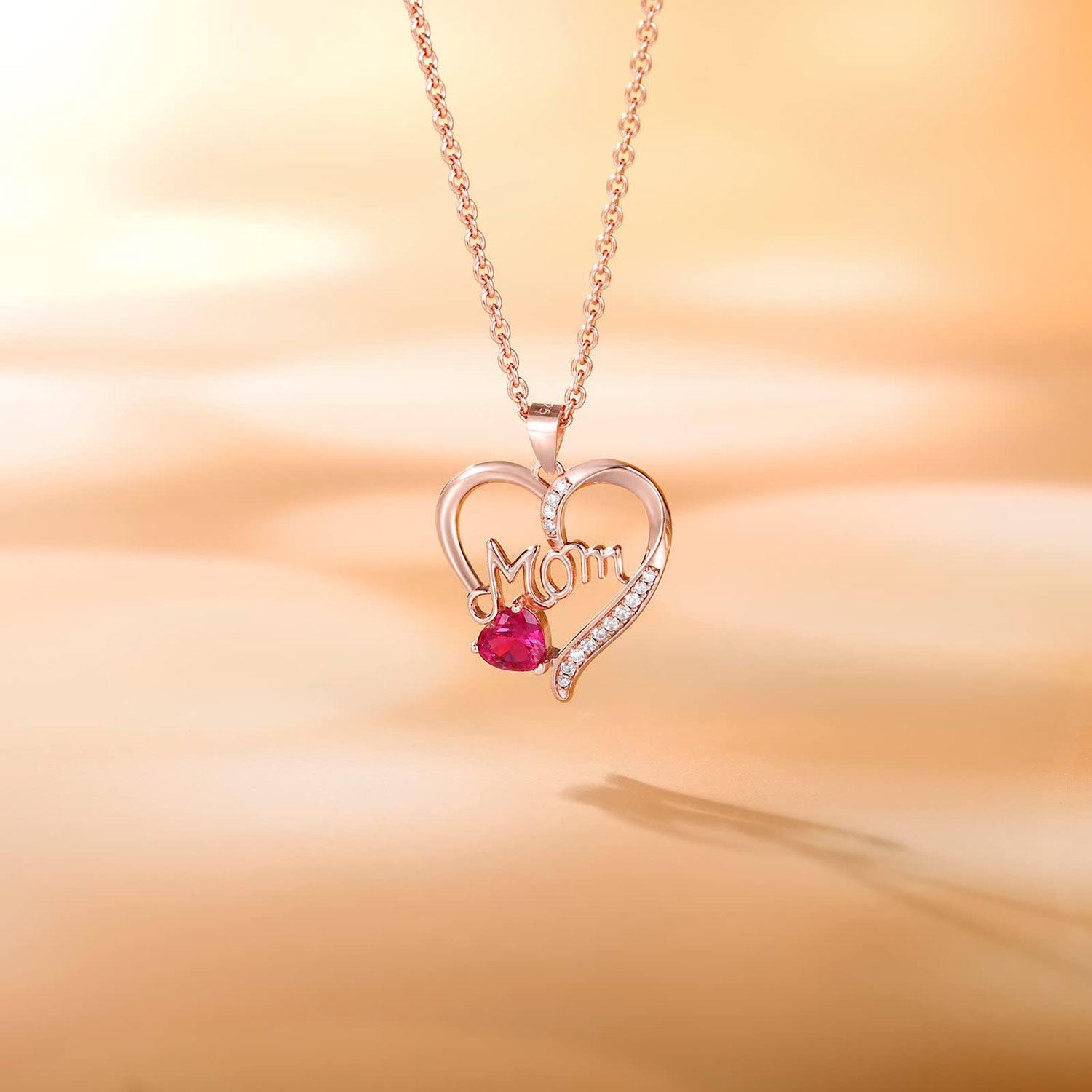 mom necklace, heart necklace, station necklace, layered necklace, cz necklace, dainty necklace, sterling silver necklaces, cz stones, rose gold necklace