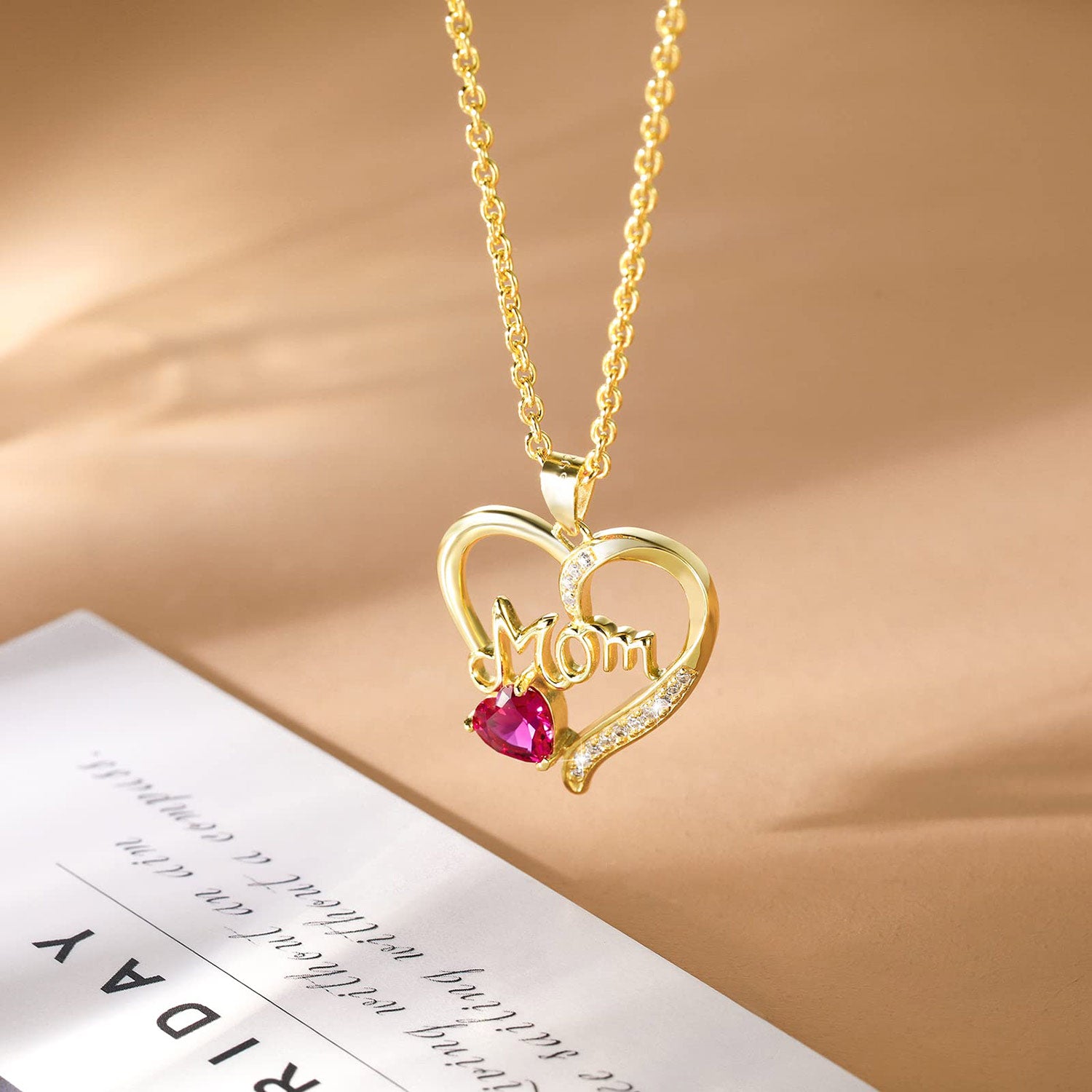 mom necklace, heart necklace, station necklace, layered necklace, cz necklace, dainty necklace, sterling silver necklaces, cz stones, gold necklace