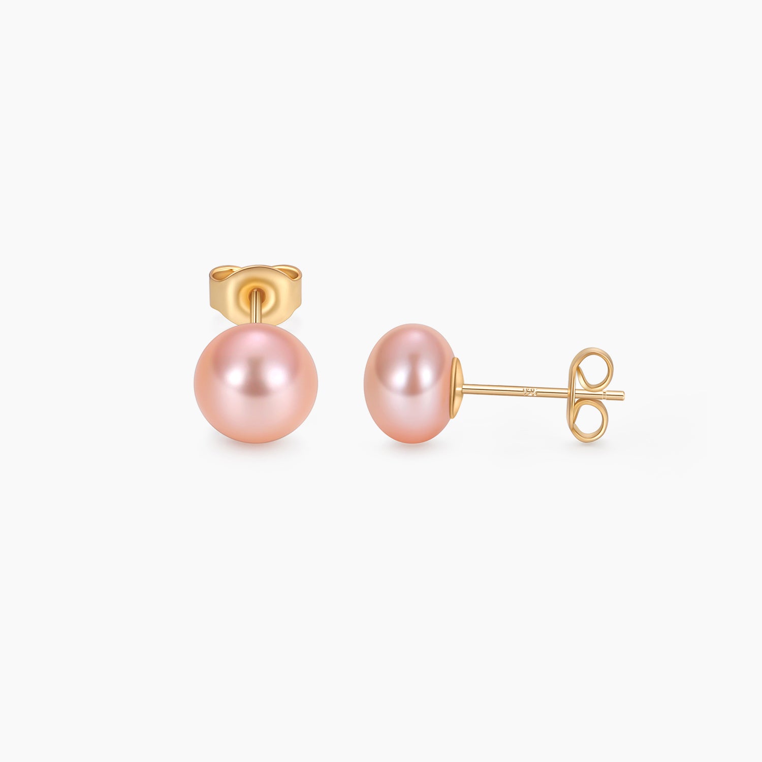 7mm pink pearls, pink pearl earrings, classic pearl earrings, pearl stud earrings, earrings in pink, gold earrings, 925 sterling silver posts, pearl bridal earrings, freshwater pearl earrings, pearl wedding earrings, pearl studs, pink pearls