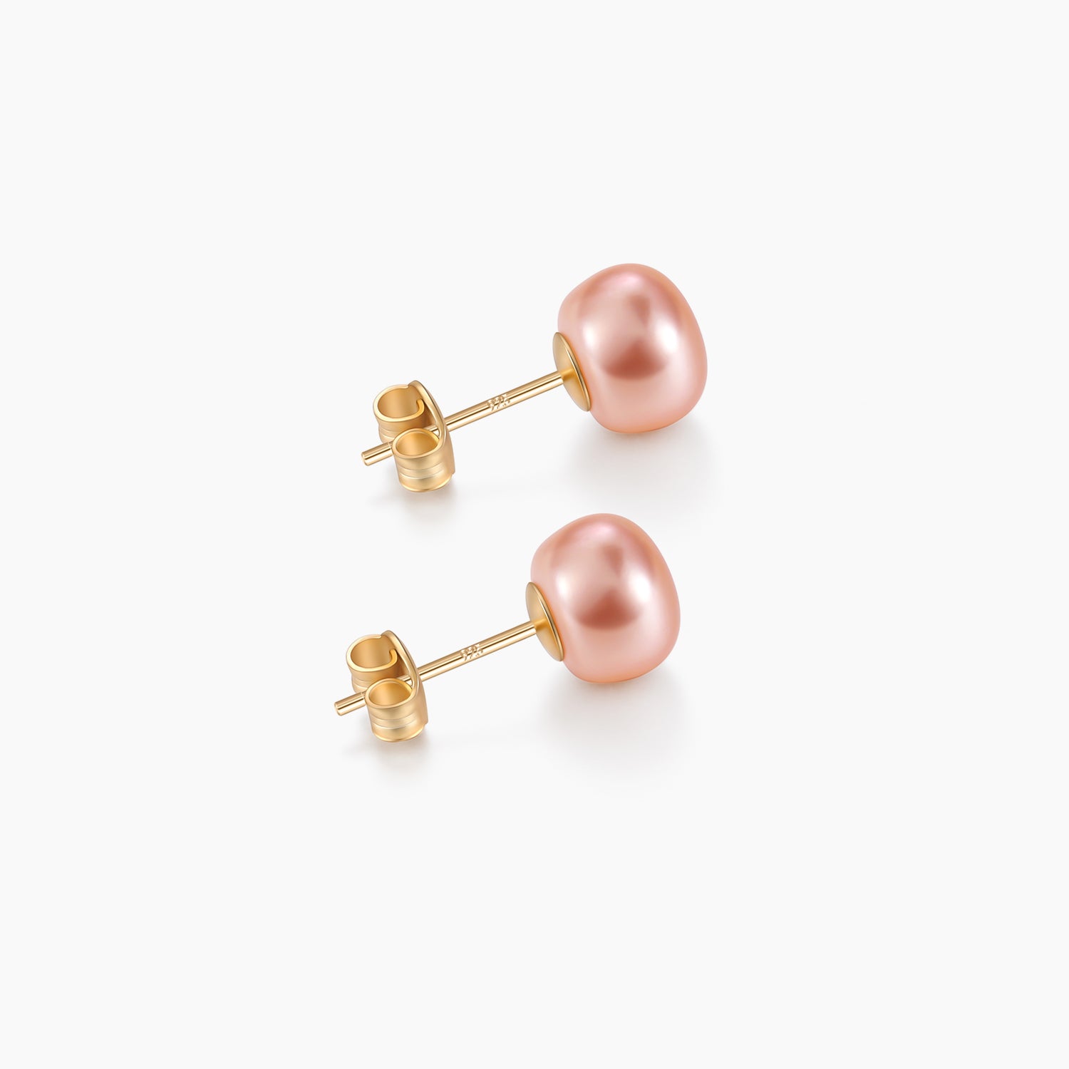 8mm pink pearls, pink pearl earrings, classic pearl earrings, pearl stud earrings, earrings in pink, gold earrings, 925 sterling silver posts, pearl bridal earrings, freshwater pearl earrings, pearl wedding earrings, pearl studs, pink pearls