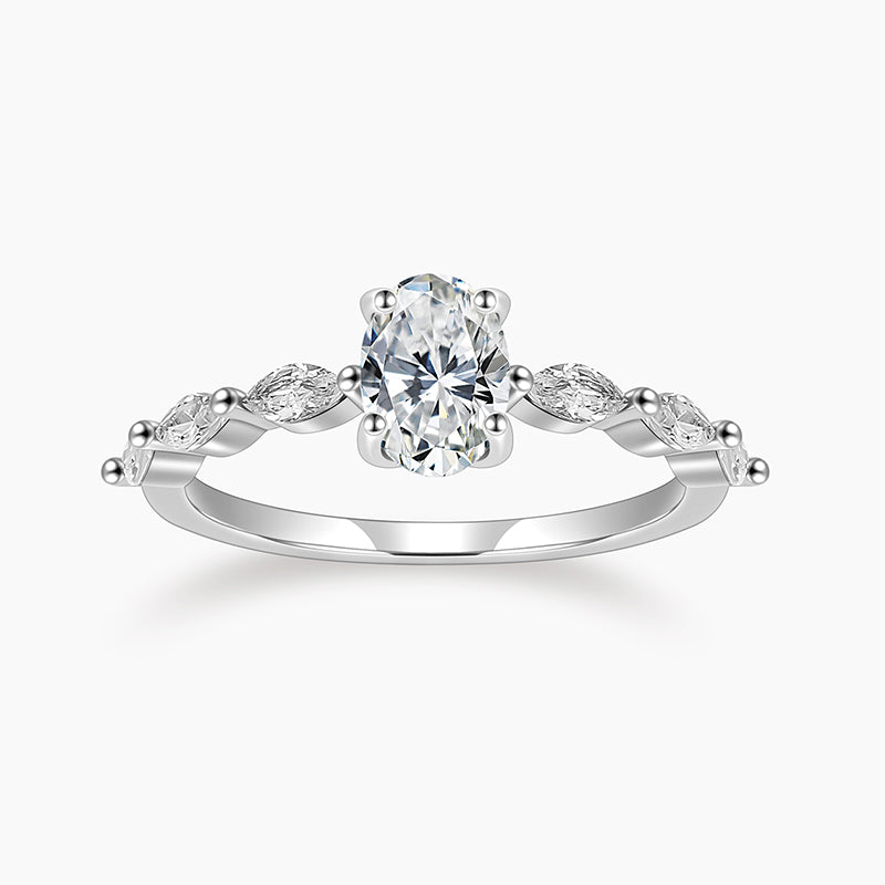 Anello di fidanzamento con taglio ovale, anello di fidanzamento con moissanite ovale da 12*7,5 mm, diamante tritato da 3,8 ct, anello con alone nascosto, anello Haley Bieber. - Italia Anello di fidanzamento con taglio ovale, anello di fidanzamento con moissanite ovale da 12*7,5 mm, diamante tritato da 3,8 ct, anello con alone nascosto, anello Haley Bieber. - Italia