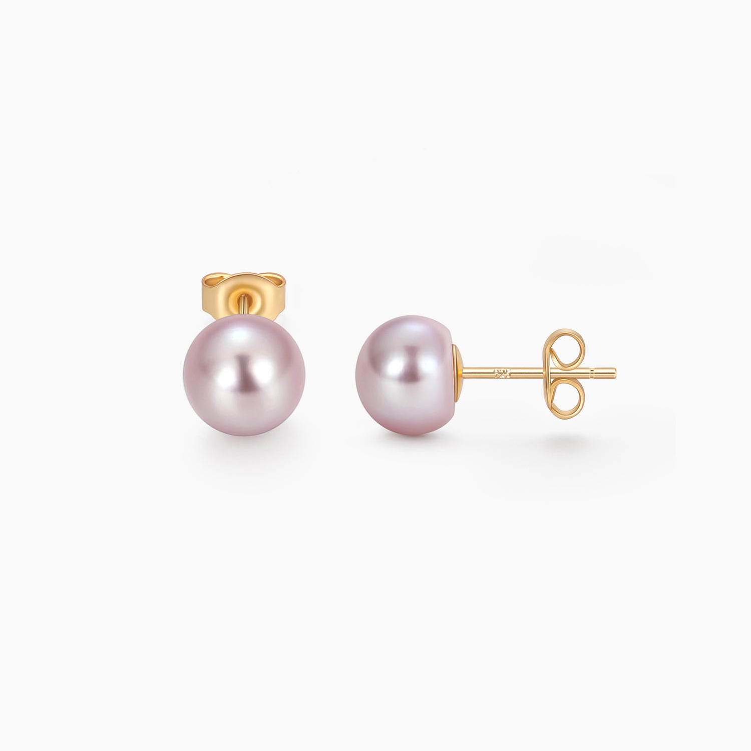 8mm purple pearls, purple pearls, pearl stud earrings, earrings in purple, gold earrings, 925 sterling silver posts, pearl bridal earrings, purple pearls, pearl wedding earrings