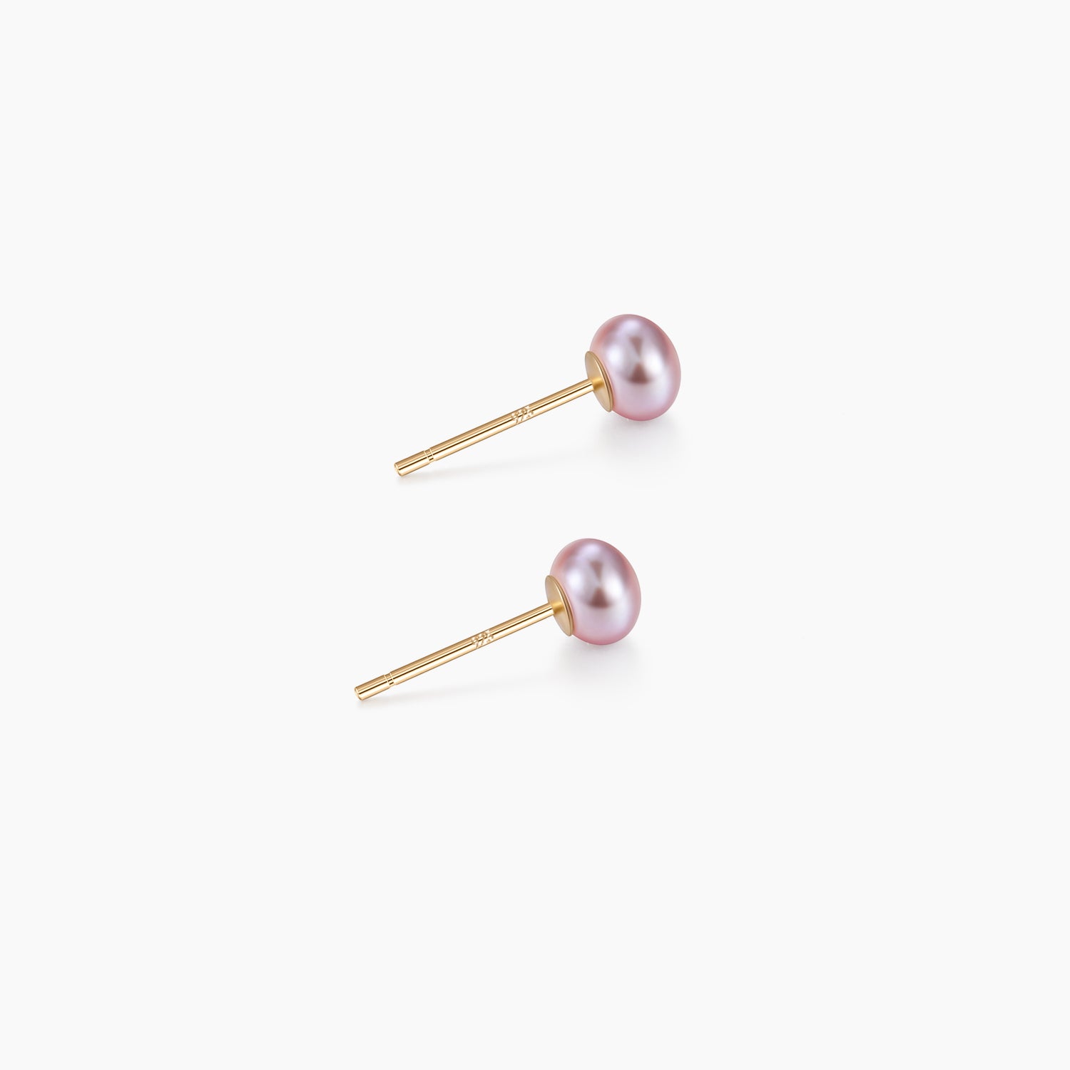 earrings in purple, gold earrings, 925 sterling silver posts, pearl stud earrings, purple pearls, pearl wedding earrings