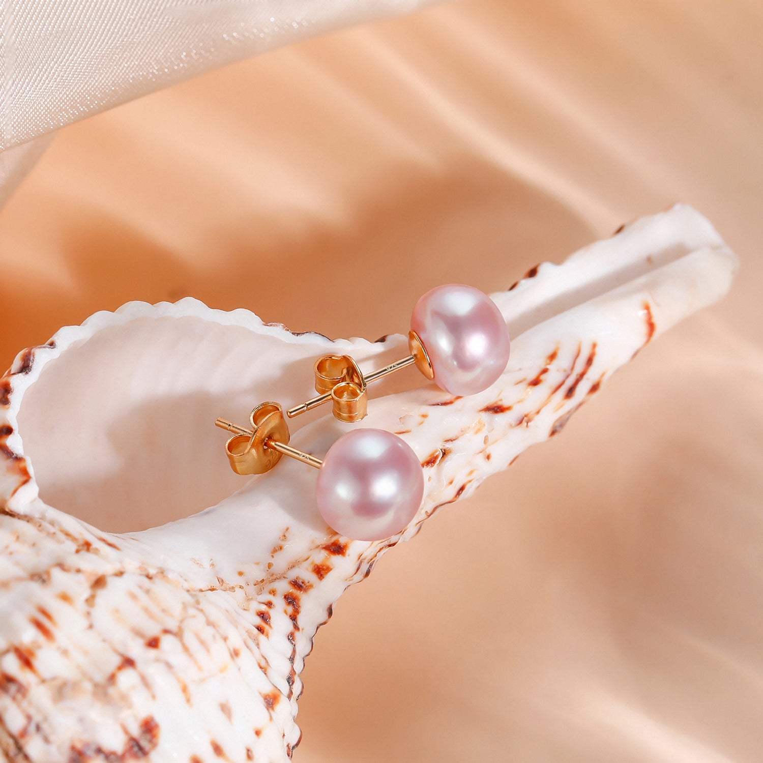 purple pearls, pearl stud earrings, earrings in purple, gold earrings, 925 sterling silver posts, pearl bridal earrings