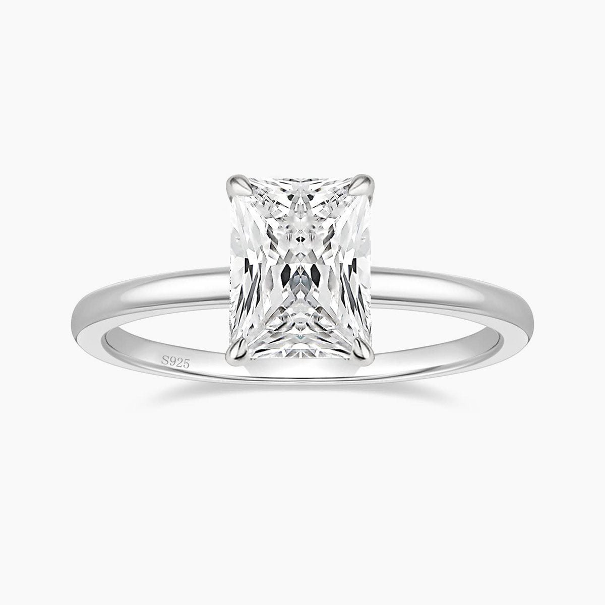 Anello Di Fidanzamento Donna TIGRADE - Zirconia Cubica Taglio Radiante 3 Ct, Misure 3-12, Con Scatola Regalo Anello Di Fidanzamento Donna TIGRADE - Zirconia Cubica Taglio Radiante 3 Ct, Misure 3-12, Con Scatola Regalo