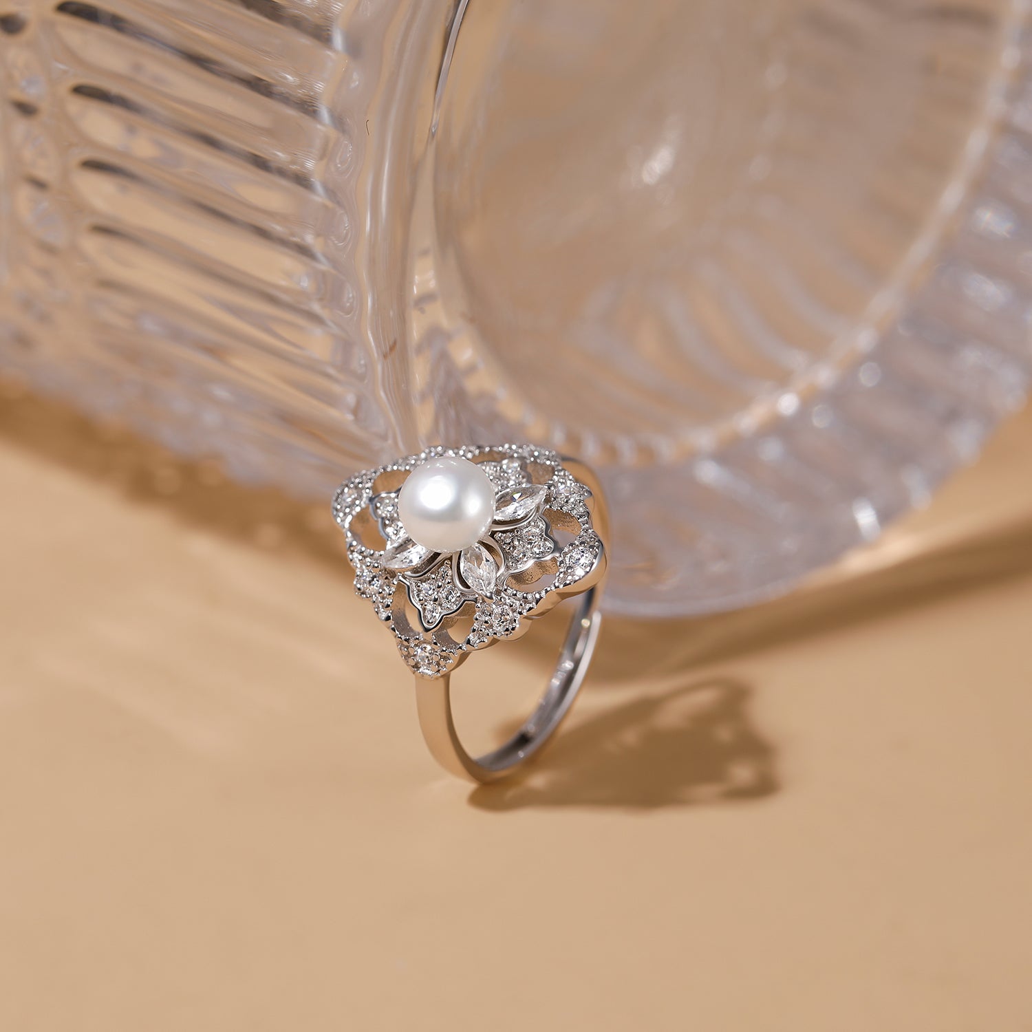 pearl engagement rings, silver pearl ring, mother of pearl ring, affordable jewelry