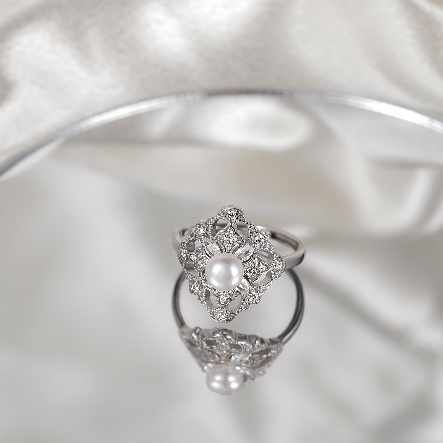 pearl engagement rings, silver pearl ring, mother of pearl ring, pearl wedding rings, pearl proposal ring