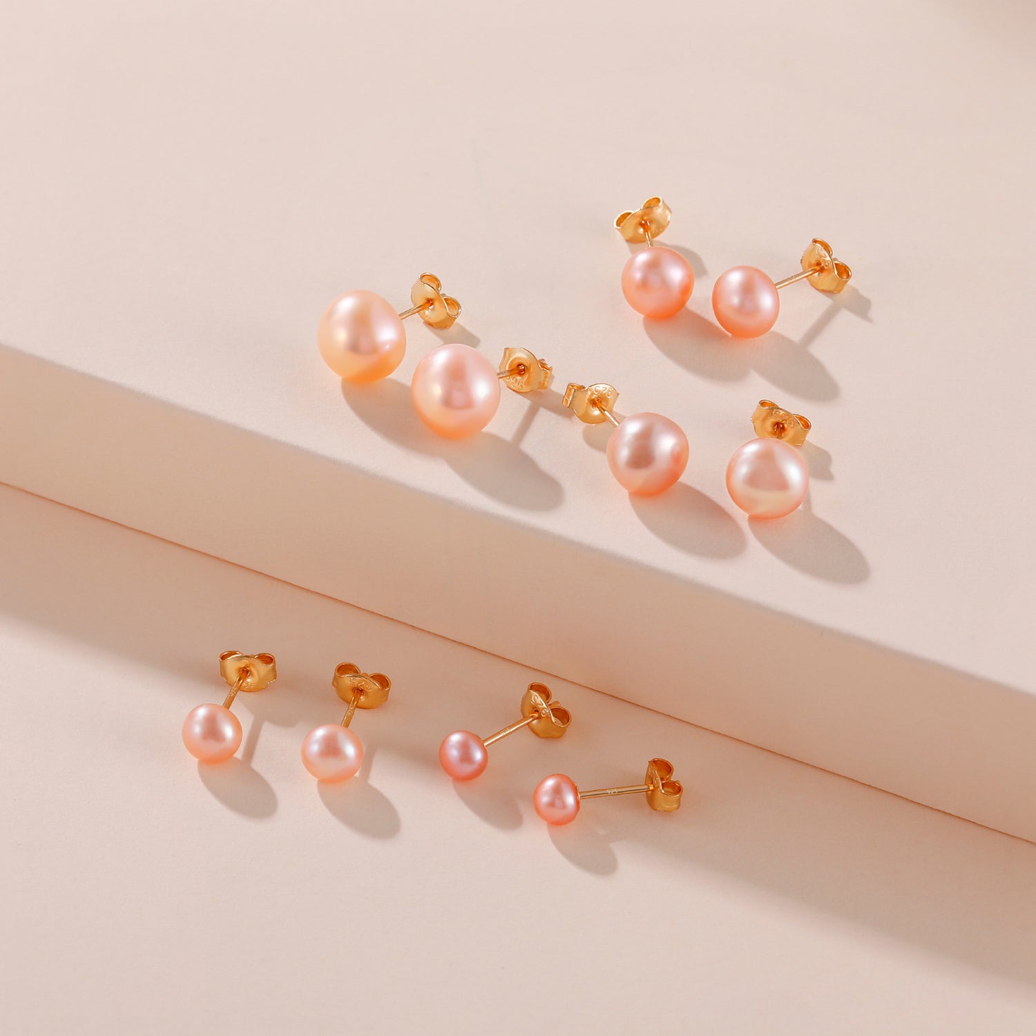 pink pearl earrings, classic pearl earrings, pearl stud earrings, earrings in pink, gold earrings, 925 sterling silver posts, pearl bridal earrings, freshwater pearl earrings, pearl wedding earrings, pearl studs, pink pearls, affordable jewelry