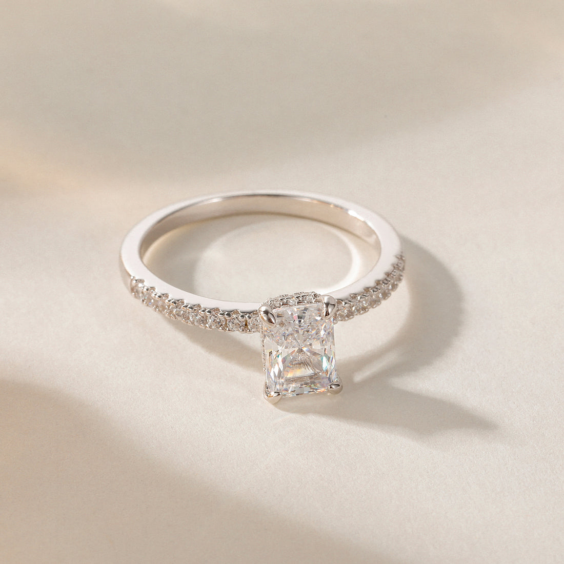 radiant cut ring, sterling silver rings for women, affordable wedding rings, cubic zirconia ring, 1ct ring, sterling silver cubic zirconia rings, travel ring, cheap rings, inexpensive promise ring, cz engagement rings, travel ring, silver engagement rings