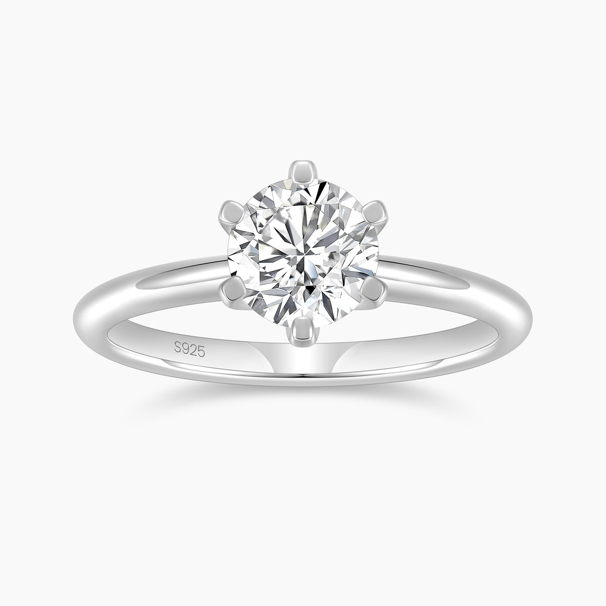 Classic Round Cut Moissanite Engagement Ring