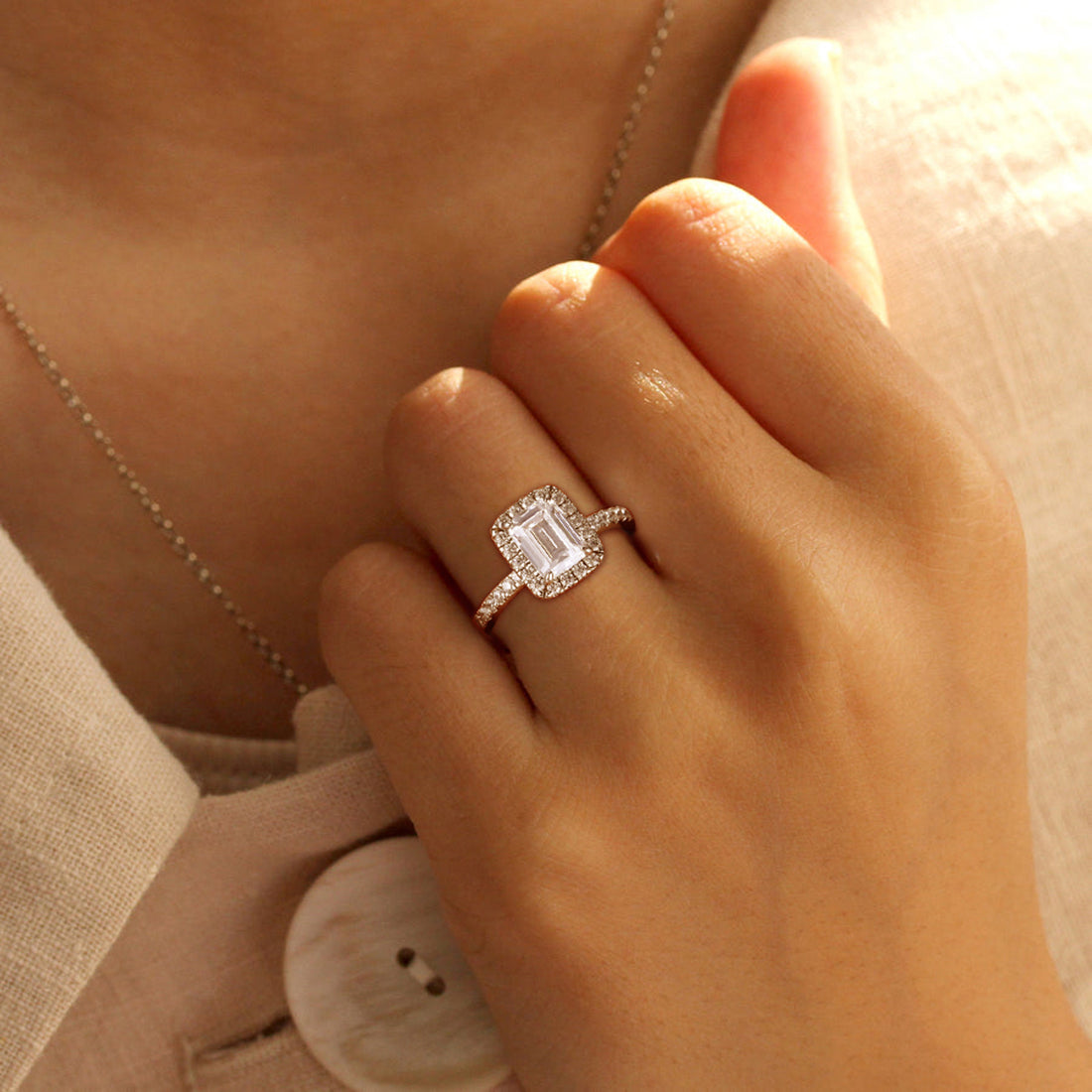 Emerald Cut Diamond Cheap Cubic Zirconia Engagement Rings Emerald