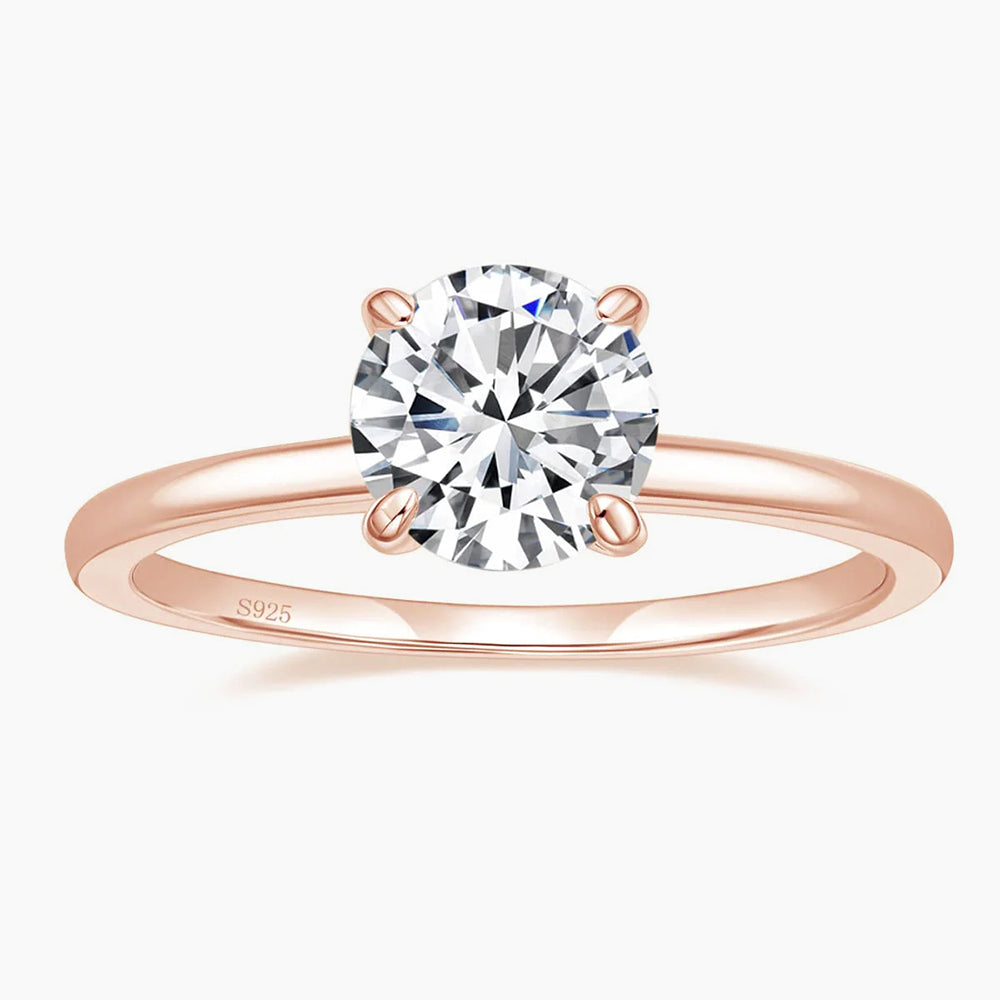 solitaire ring, silver cubic zirconia ring, cubic zirconia engagement ring, cubic zirconia wedding rings, 2ct wedding ring, cheap wedding ring under $50, silver round ring, round cut ring