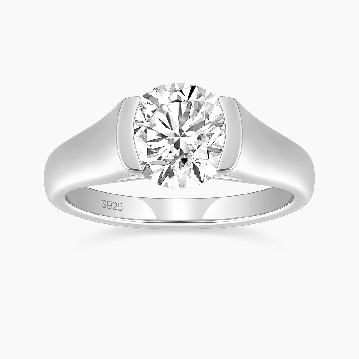 2CT Moissanite Solitaire Engagement Ring 925 Sterling