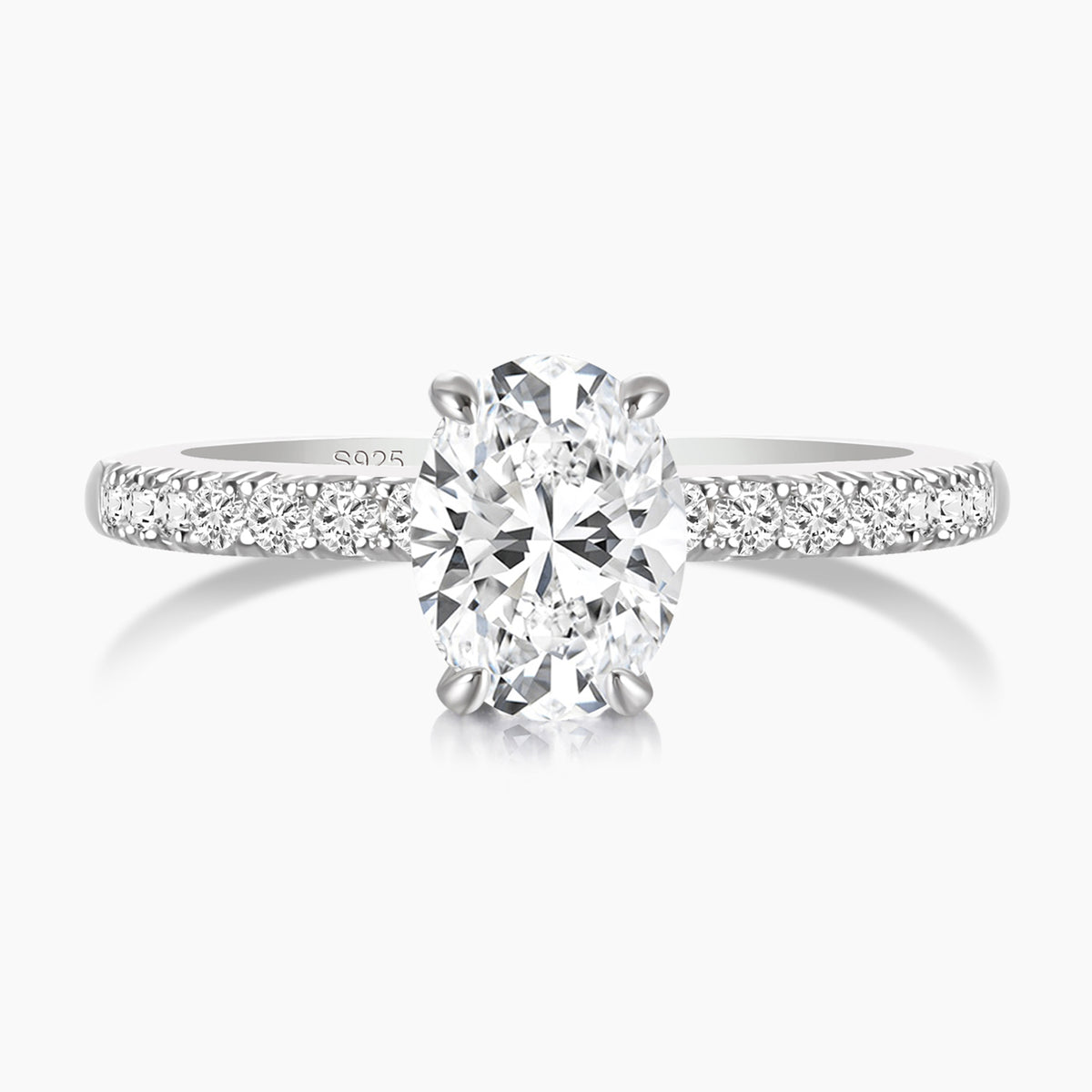 2CT Oval Cut Cubic Zirconia Engagement Ring