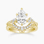 gold wedding band sets, cheap wedding ring sets, cz ring, cz engagement rings, cubic zirconia engagement rings, crown ring, pear engagement ring, fake bridal set rings, stackable ring