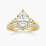 gold wedding band sets, fake bridal ring sets, pear shape ring, cubic zirconia silver ring for women, affordable wedding rings, cheap wedding ring sets