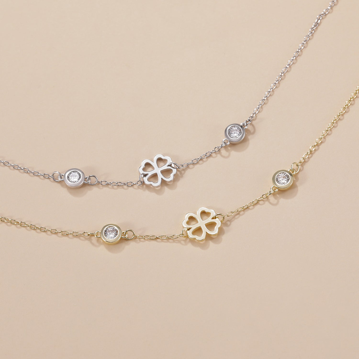 clover bracelet, birthstone bracelet, silver bracelet, adjustable bracelet