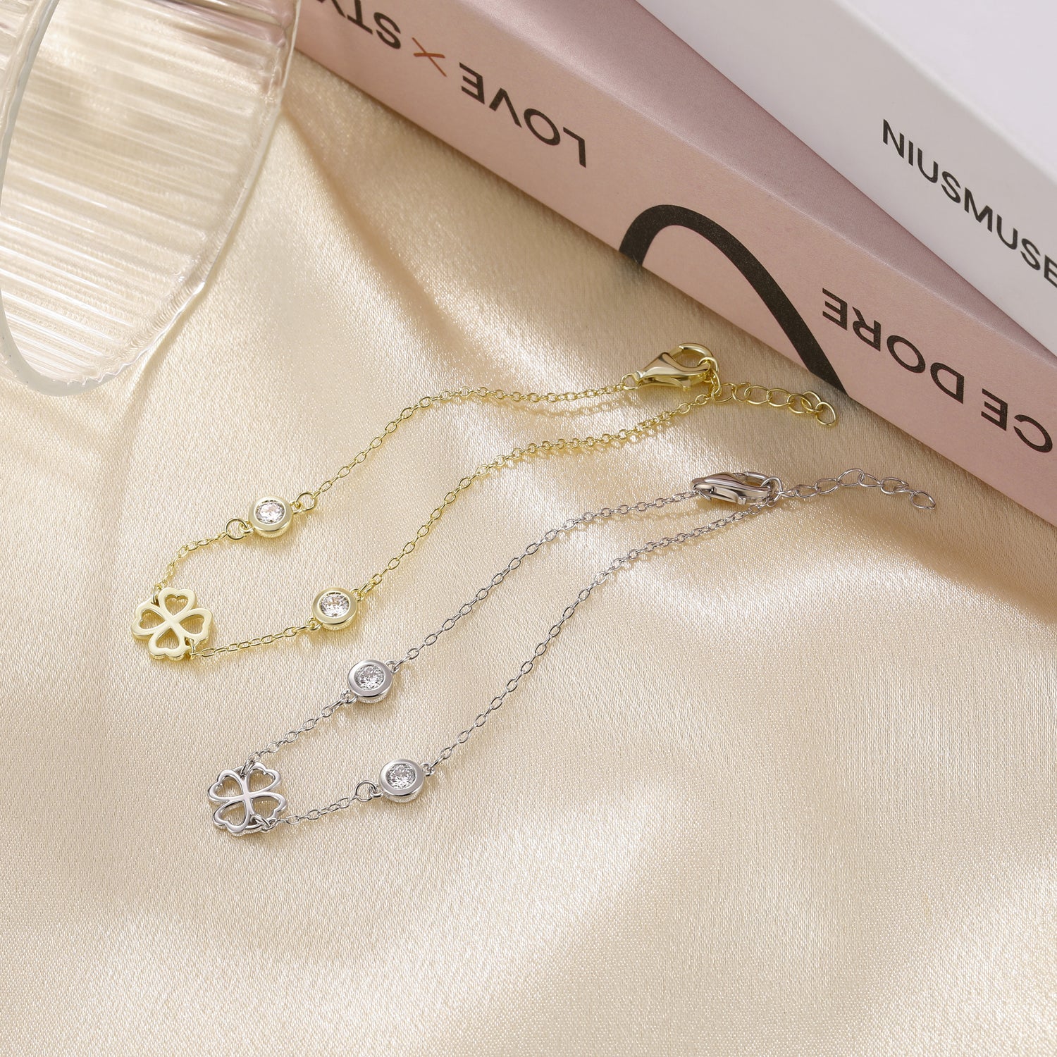 clover bracelet, birthstone bracelet, silver bracelet, mama bracelet, delicate bracelet