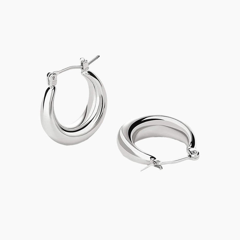 Popular Personality Thick Round Metal Women's Earrings