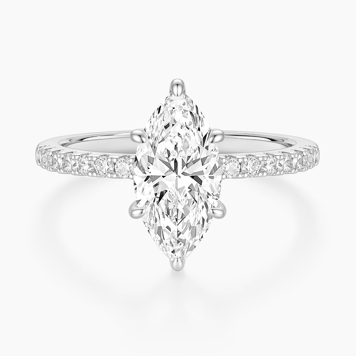 3CT Low Profile Marquise Engagement Ring Brilliant CZ