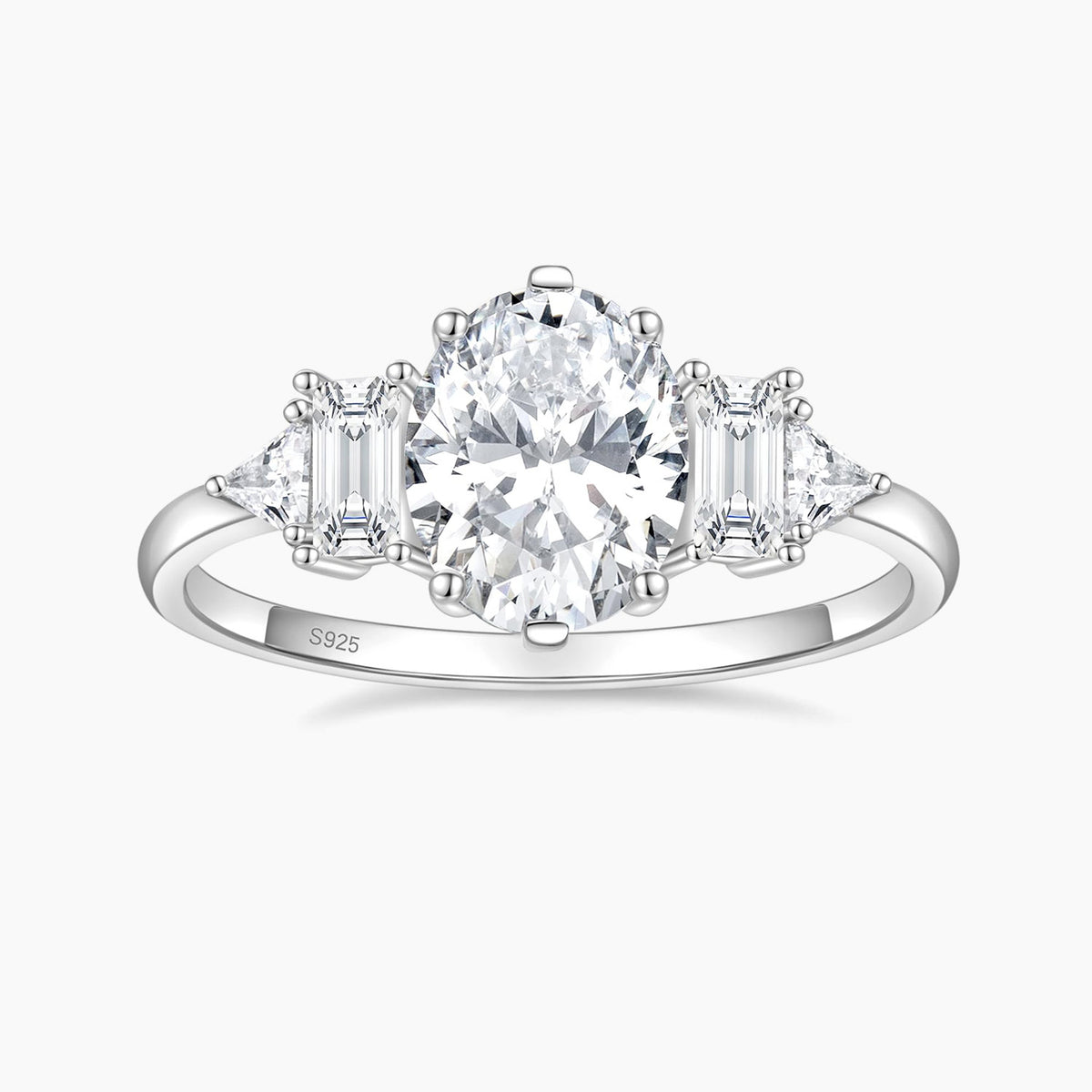 EAMTI JEWELRY 3CT Oval Cut Cubic Zirconia Engagement Ring