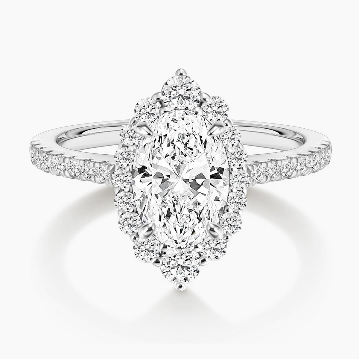 3CT Oval Cut Cubic Zirconia Promise Ring