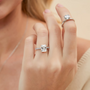 radiant cut ring, sterling silver rings for women, affordable wedding rings, cubic zirconia ring, 3ct ring, sterling silver cubic zirconia rings, travel ring, cheap rings, inexpensive promise ring, cz engagement rings