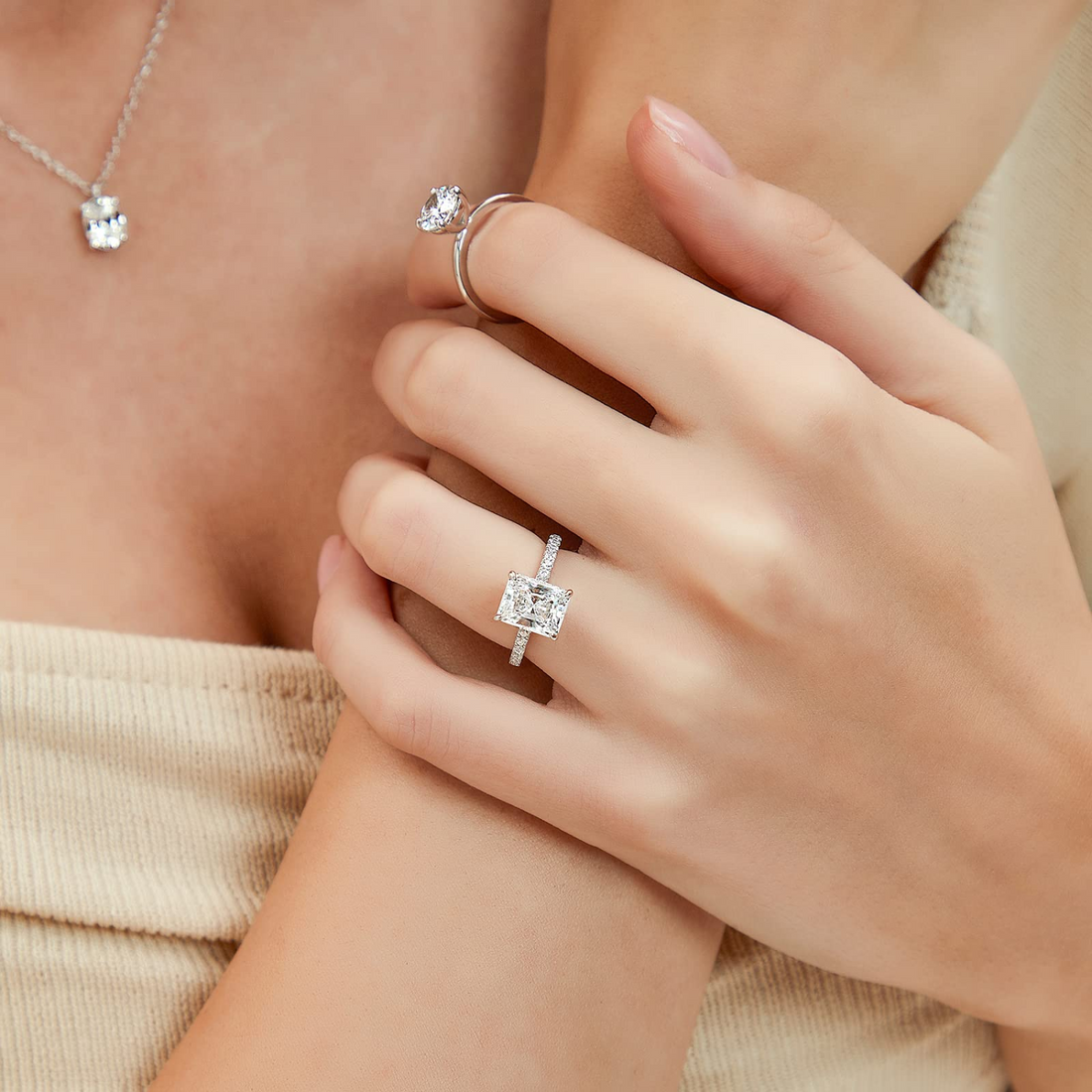 Anelli in argento sterling 925 con zirconi cubici
