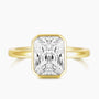 bezel engagement rings, radiant cut engagement rings, radiant cut, radiant diamond, radiant cut diamond ring, radiant cut ring, radiant diamond ring, 1 carat radiant cut diamond ring, cubic zirconia engagement rings, cubic zirconia wedding rings, silver engagement rings, cz stones, travel rings
