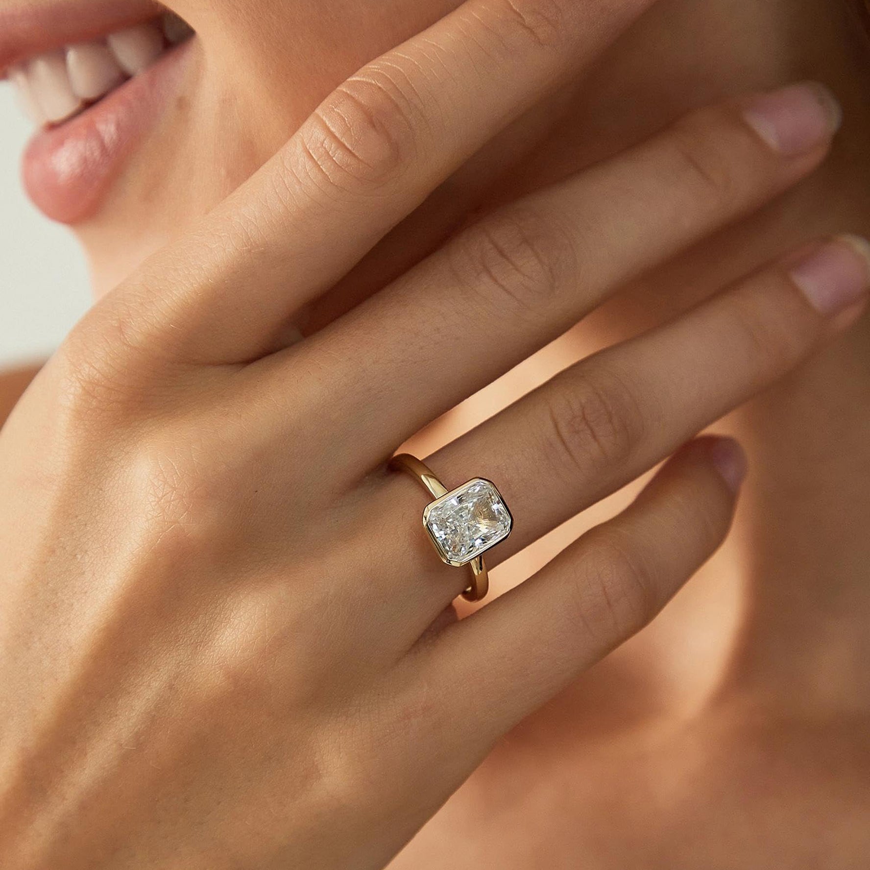 3CT Cubic Zirconia Bezel Wedding Ring