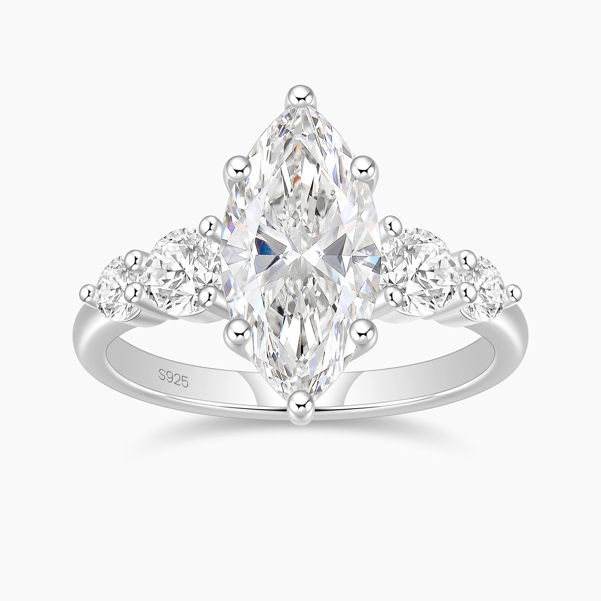 3CT Moissanite Marquise Cut Engagement Ring