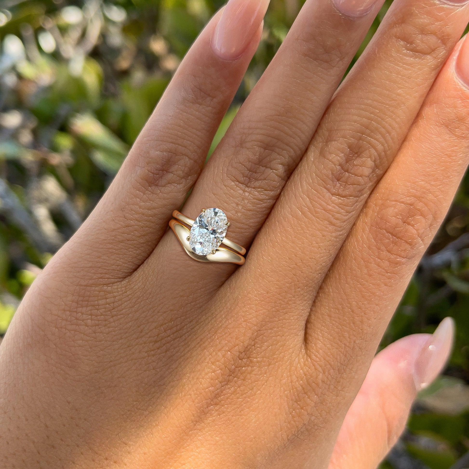 4.5CT Oval Cut Moissanite Wedding Ring Set