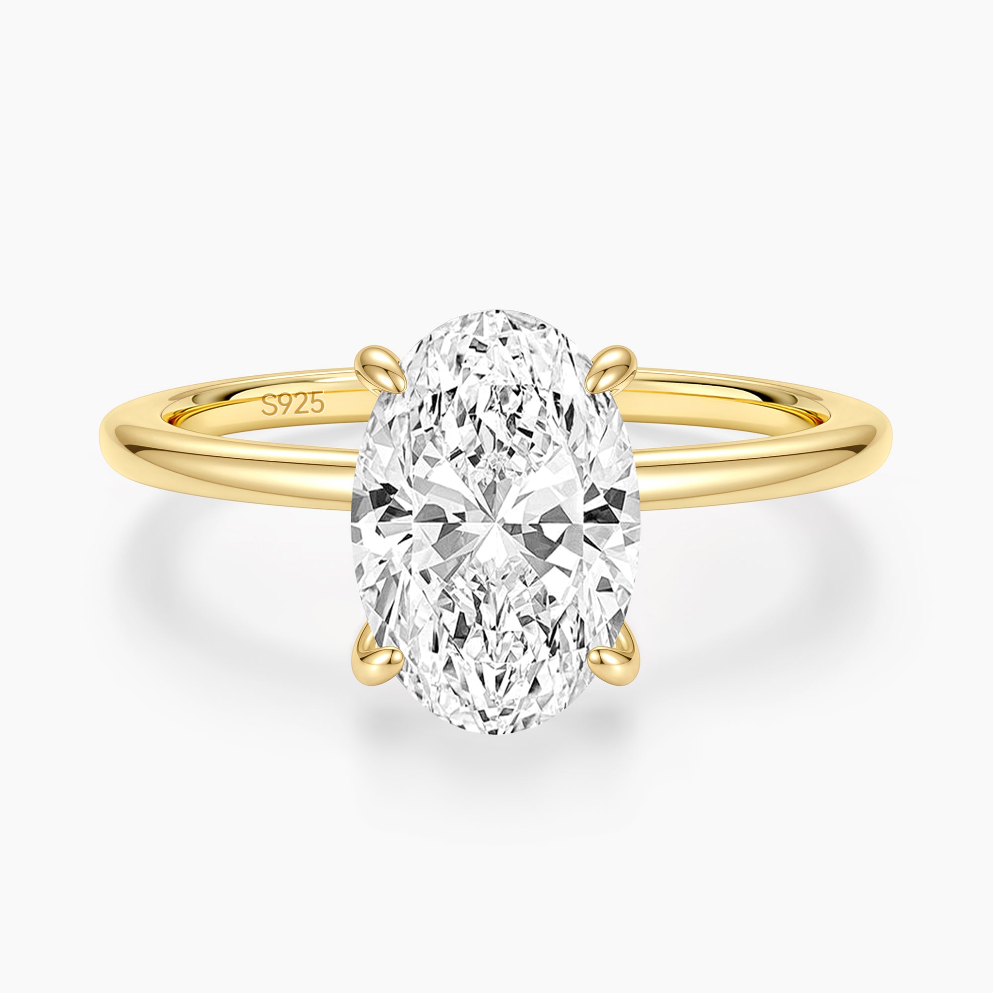 4.5CT Solitaire Elongated Oval Engagement Ring