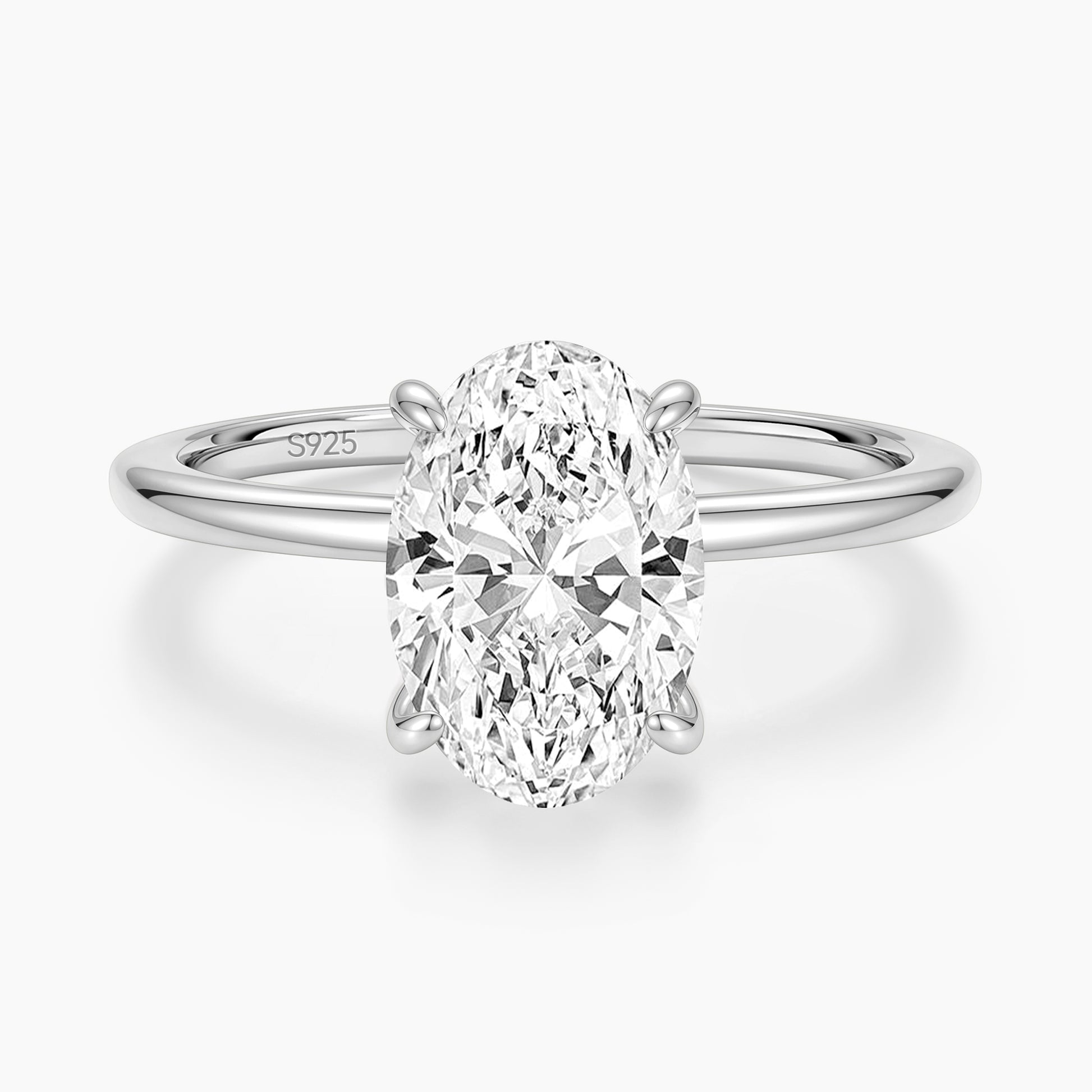 4.5CT Solitaire Elongated Oval Engagement Ring