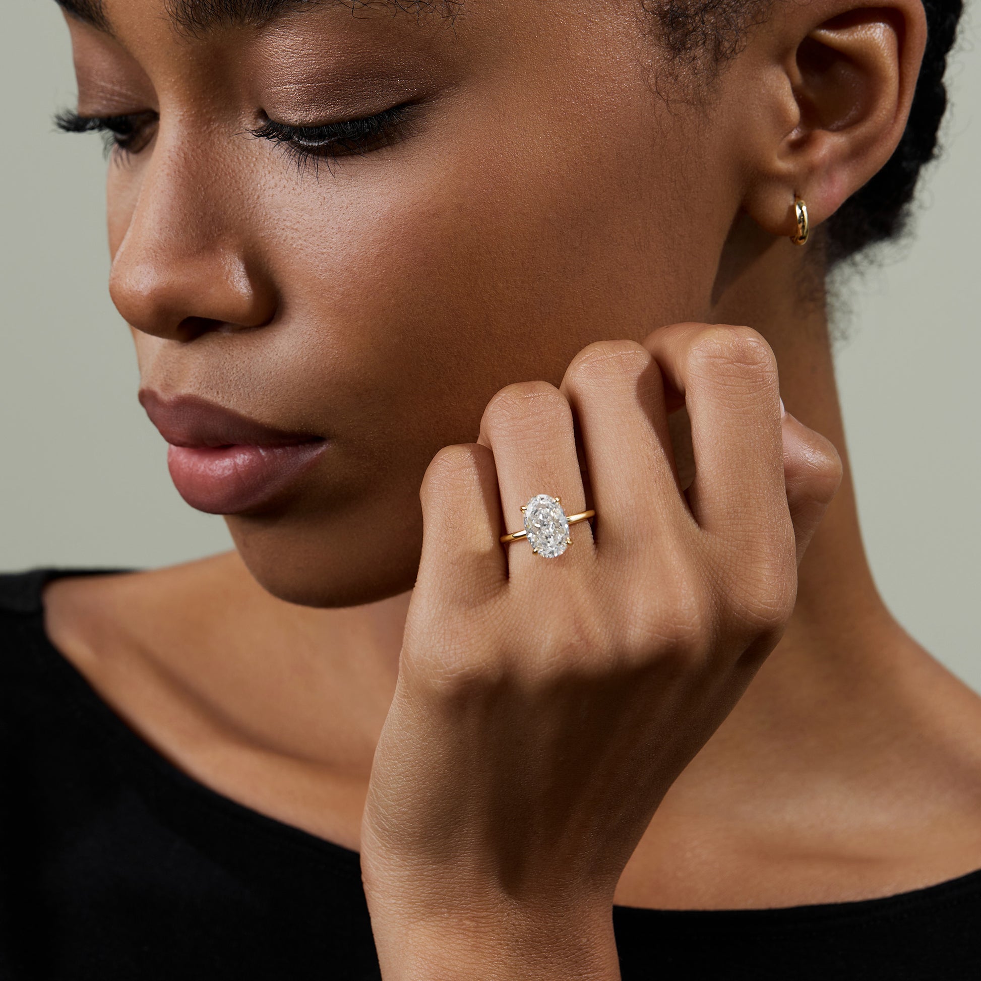 4.5CT Solitaire Elongated Oval Engagement Ring