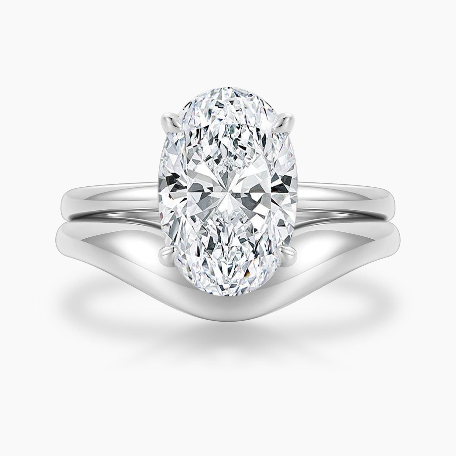 4.5CT Oval Cut Moissanite Wedding Ring Set