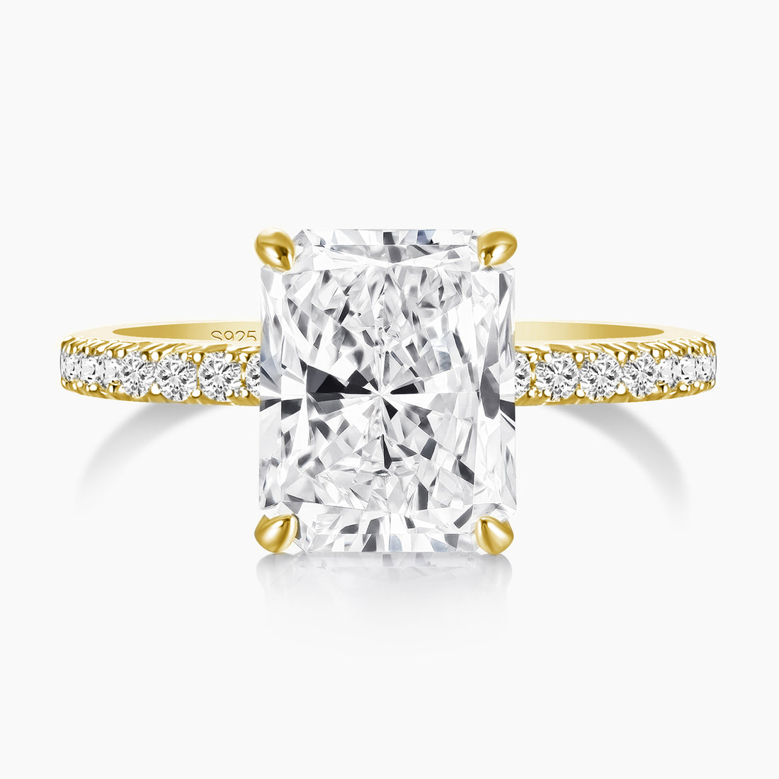 4CT 925 Sterling Silver Cubic Zirconia Rings