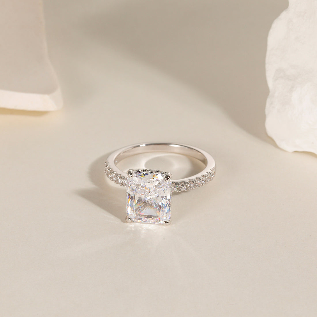 radiant cut ring, sterling silver rings for women, affordable wedding rings, cubic zirconia ring, 4ct ring, sterling silver cubic zirconia rings, travel ring, cheap rings, inexpensive promise ring, cz engagement rings, silver engagement rings, cubic zirconia usa, fake diamond rings