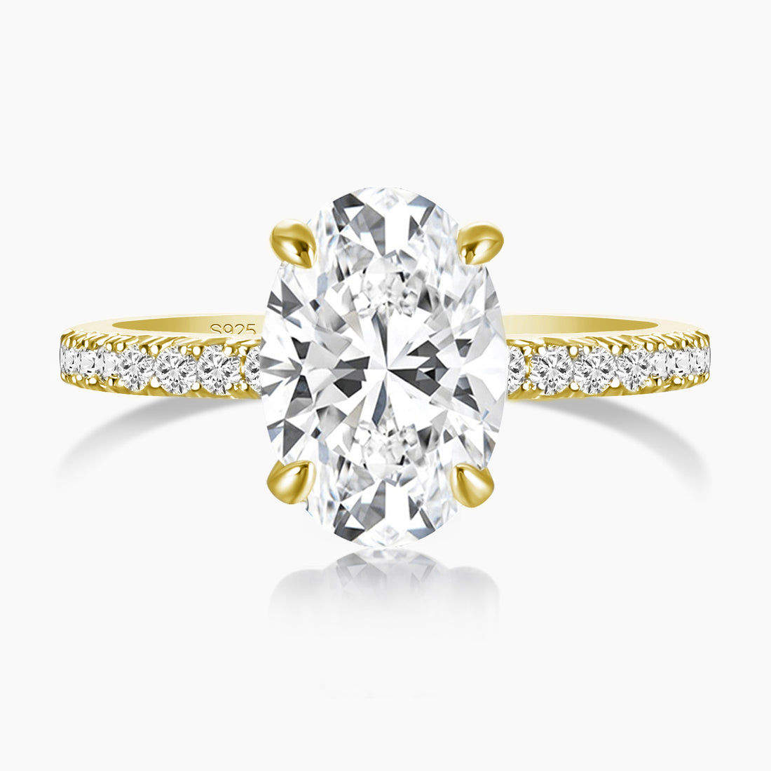 4CT Oval Cut Cubic Zirconia Engagement Ring
