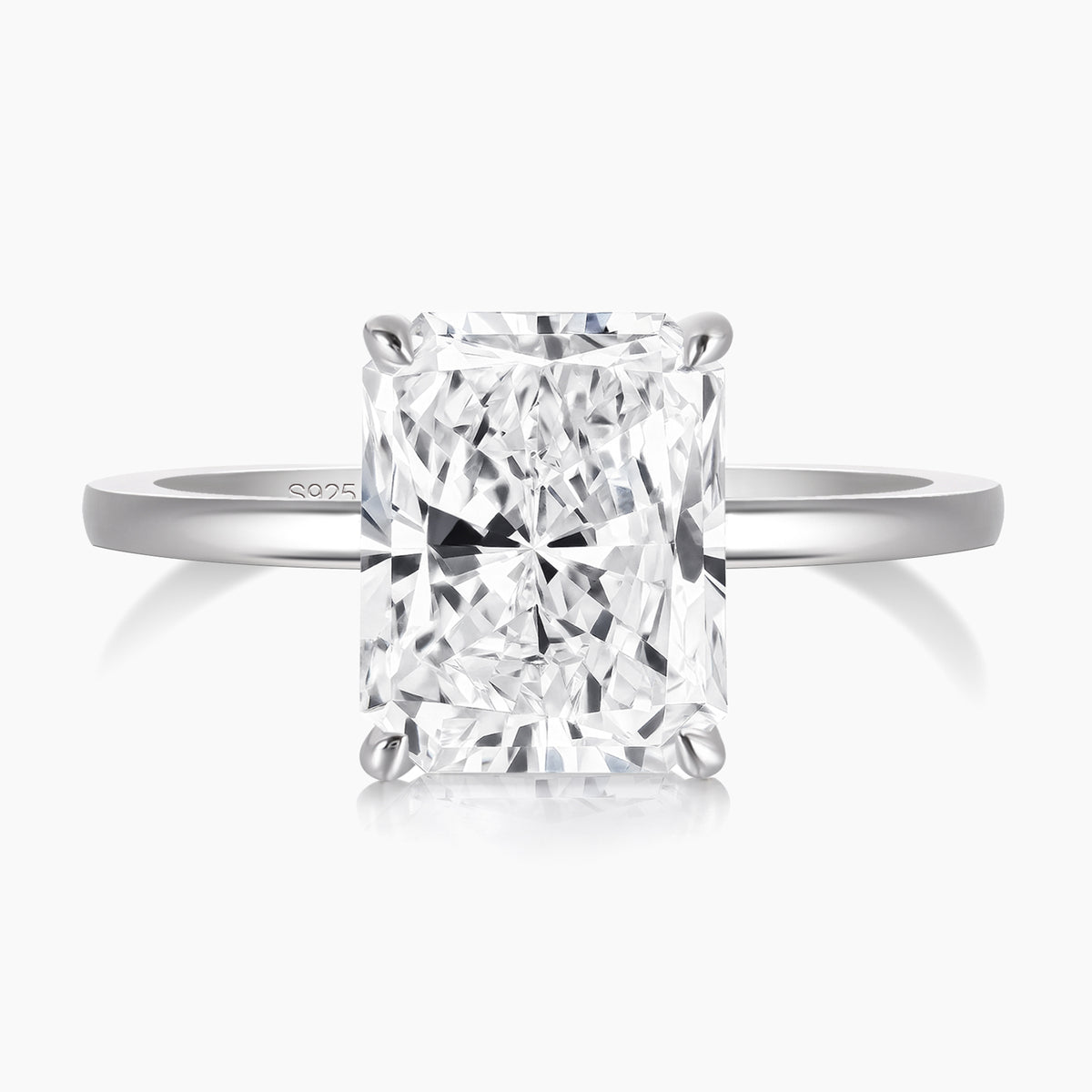 Radiant Cut Cubic Zirconia Engagement Ring