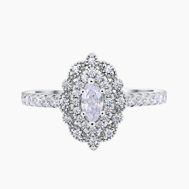Anello con pietra preziosa unica in argento sterling 925