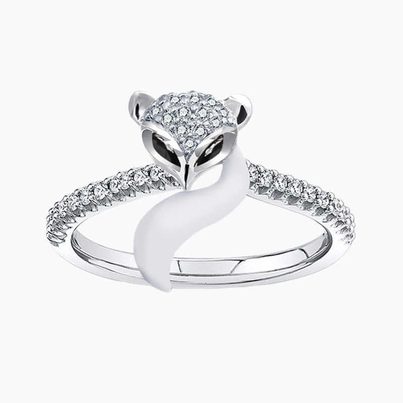 Anello di volpe in argento sterling placcato oro
