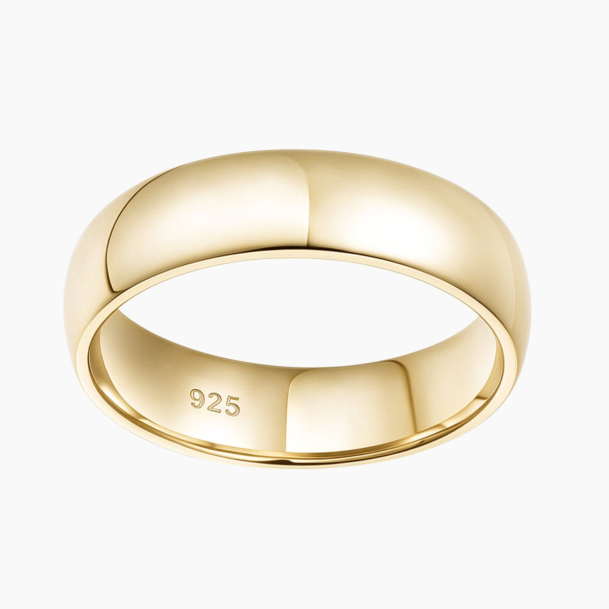 6mm Sterling Silver Men's Pure Dome Wedding Ring