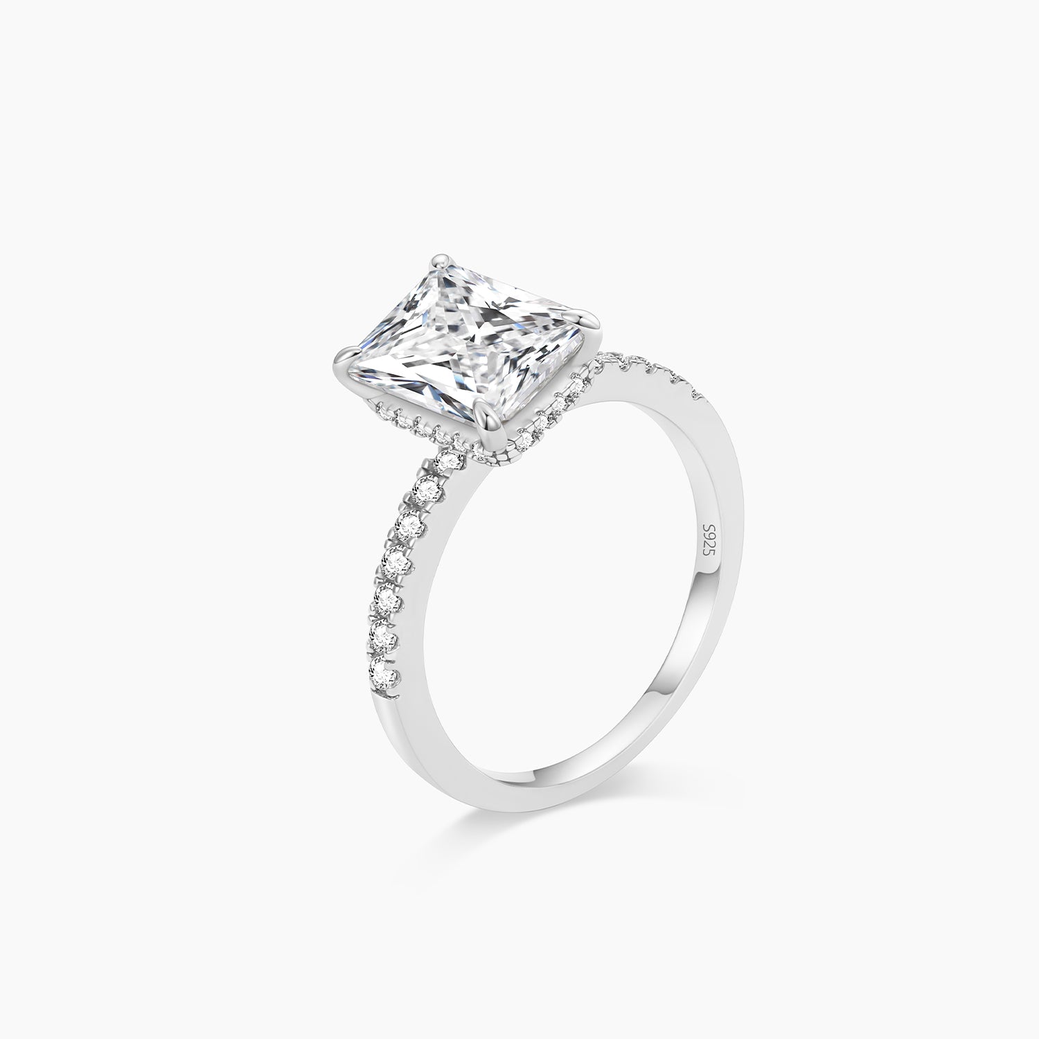 radiant cut ring, sterling silver rings for women, affordable wedding rings, stunning cubic zirconia ring, 3ct ring, sterling silver cubic zirconia engagement ring, cheap travel ring