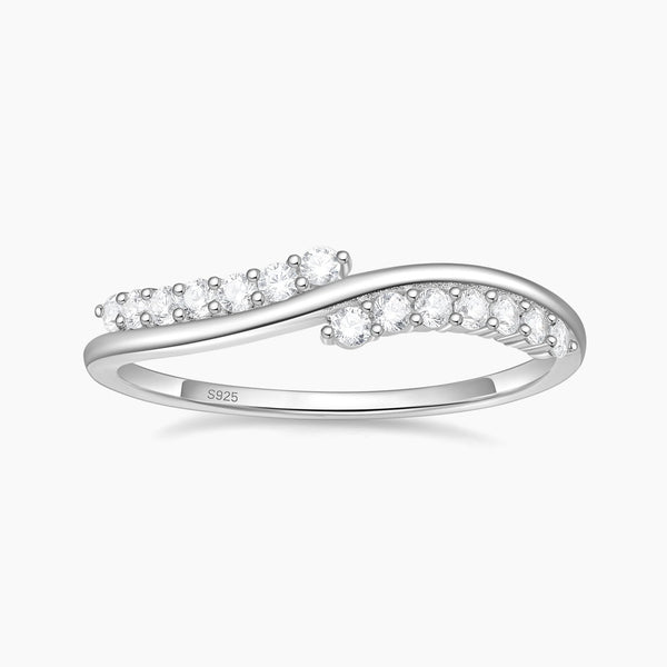 925 Sterling Silver Stackable CZ Wave Ring – EAMTI JEWELRY